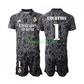 Fußballtrikots Real Madrid Courtois 1 Torwart Kinder Auswärts Trikotsatz 2022-2023